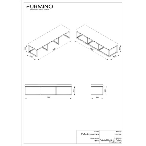Pufa Trzyosobowa | Lounge